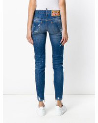 dunkelblaue enge Jeans aus Baumwolle von Dsquared2