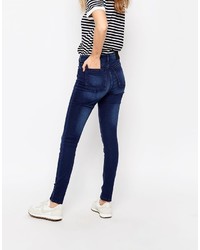 dunkelblaue enge Jeans aus Baumwolle von WÅVEN