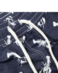 dunkelblaue bedruckte Badeshorts von Polo Ralph Lauren