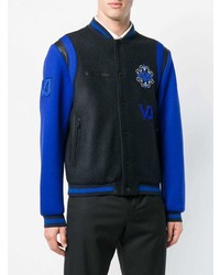 dunkelblaue bedruckte Bomberjacke von Versace Jeans