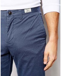 dunkelblaue bedruckte Chinohose von Tommy Hilfiger