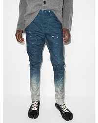 dunkelblaue bedruckte enge Jeans von purple brand