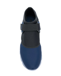 dunkelblaue bedruckte hohe Sneakers von Marni