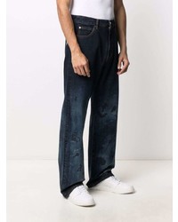 dunkelblaue bedruckte Jeans von Marni