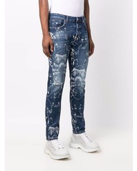 dunkelblaue bedruckte Jeans von John Richmond