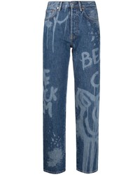 dunkelblaue bedruckte Jeans von Acne Studios