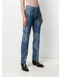 dunkelblaue bedruckte Jeans von Acne Studios