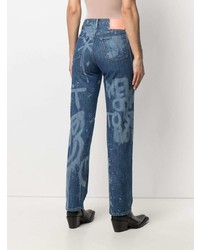 dunkelblaue bedruckte Jeans von Acne Studios