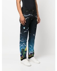 dunkelblaue bedruckte Jeans von Casablanca