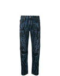 dunkelblaue bedruckte Jeans von Diesel Black Gold