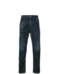 dunkelblaue bedruckte Jeans von Diesel