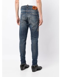 dunkelblaue bedruckte Jeans von DSQUARED2