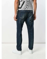 dunkelblaue bedruckte Jeans von Philipp Plein