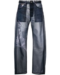 dunkelblaue bedruckte Jeans von Doublet