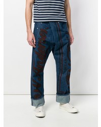 dunkelblaue bedruckte Jeans von JW Anderson