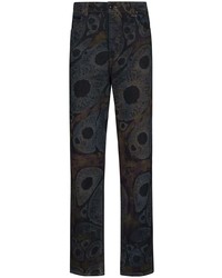 dunkelblaue bedruckte Jeans von Eckhaus Latta