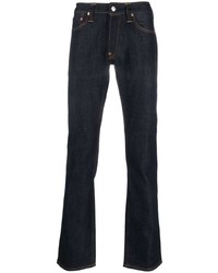 dunkelblaue bedruckte Jeans von Evisu