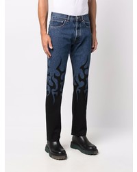 dunkelblaue bedruckte Jeans von Vetements
