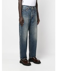 dunkelblaue bedruckte Jeans von Evisu