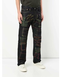 dunkelblaue bedruckte Jeans von Junya Watanabe MAN