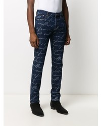 dunkelblaue bedruckte Jeans von Just Cavalli