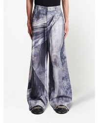 dunkelblaue bedruckte Jeans von Balmain
