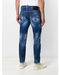 dunkelblaue bedruckte Jeans von DSQUARED2