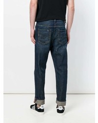 dunkelblaue bedruckte Jeans von Diesel