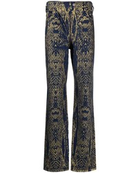 dunkelblaue bedruckte Jeans von JUNTAE KIM