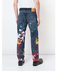dunkelblaue bedruckte Jeans von Junya Watanabe MAN