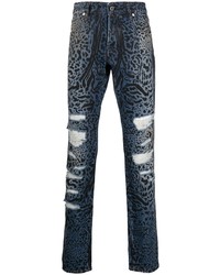 dunkelblaue bedruckte Jeans von Just Cavalli