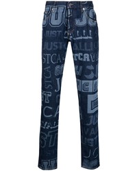 dunkelblaue bedruckte Jeans von Just Cavalli