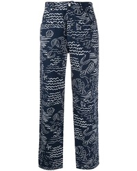 dunkelblaue bedruckte Jeans von Kenzo