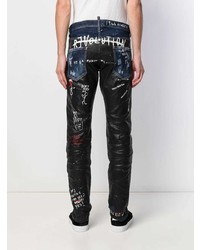 dunkelblaue bedruckte Jeans von DSQUARED2