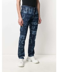 dunkelblaue bedruckte Jeans von Just Cavalli