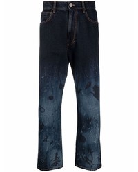 dunkelblaue bedruckte Jeans von Marni