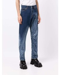 dunkelblaue bedruckte Jeans von MSGM