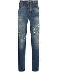 dunkelblaue bedruckte Jeans von Nudie Jeans