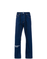 dunkelblaue bedruckte Jeans von Off-White