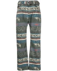 dunkelblaue bedruckte Jeans von Sacai