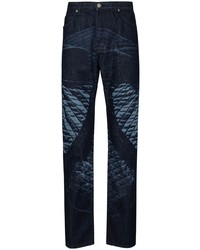 dunkelblaue bedruckte Jeans von Stefan Cooke