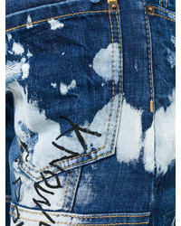 dunkelblaue bedruckte Jeans von DSQUARED2