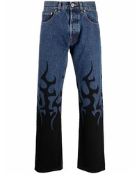 dunkelblaue bedruckte Jeans von Vetements