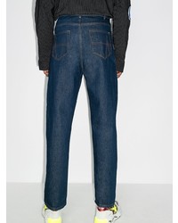 dunkelblaue bedruckte Jeans von Ahluwalia