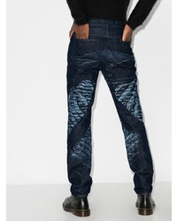 dunkelblaue bedruckte Jeans von Stefan Cooke
