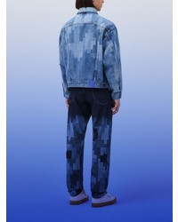 dunkelblaue bedruckte Jeans von Marcelo Burlon County of Milan