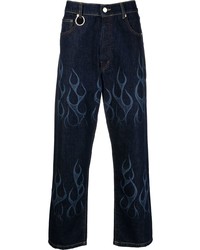 dunkelblaue bedruckte Jeans von Études