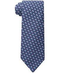 dunkelblaue bedruckte Krawatte