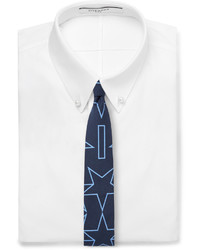 dunkelblaue bedruckte Krawatte von Givenchy