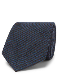 dunkelblaue bedruckte Krawatte von Berluti